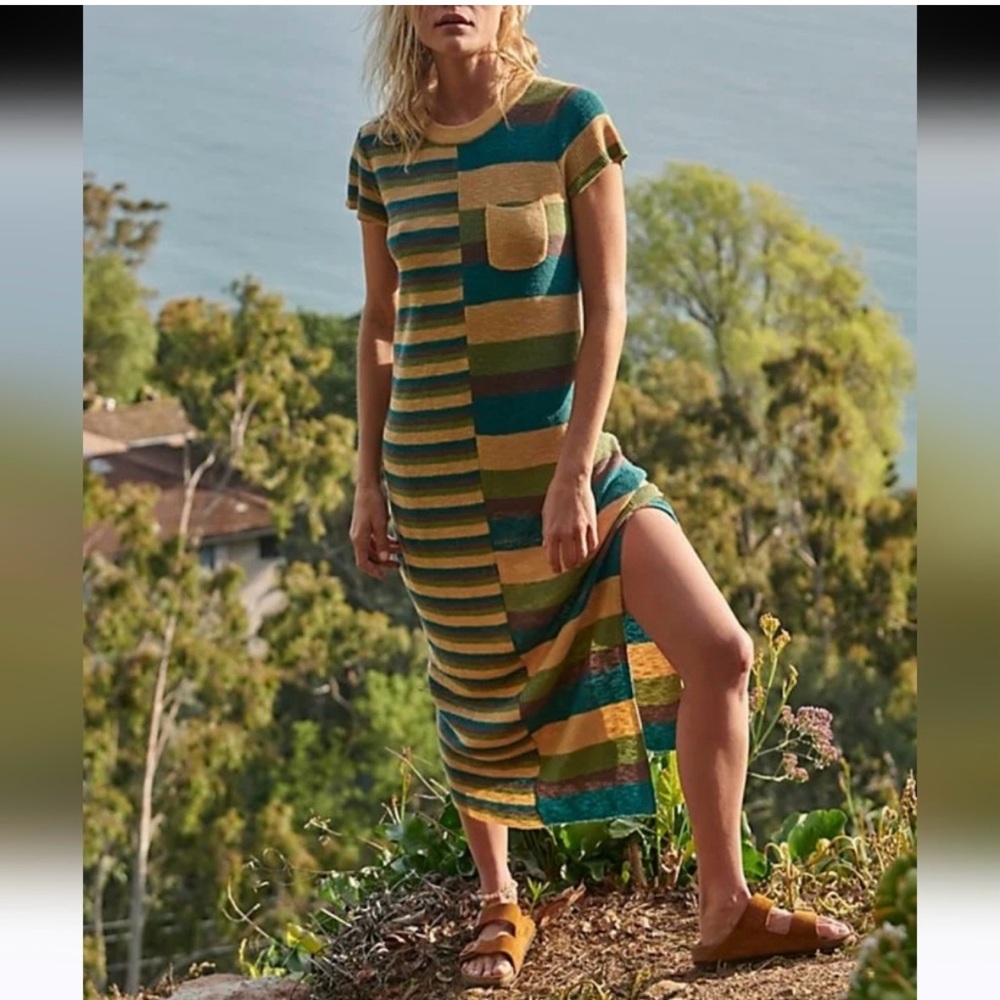 Free People Beach Wonderland Sweater Dress Capri Combo
